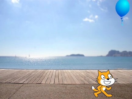 小猫移向气球